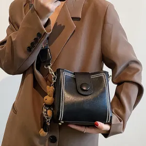 Vintage Fashion Bag with Adjustable Wider Shoulder Strap, Vintage Retro Small Water Bucket Bag, Crossbody Bags