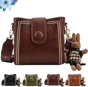 Vintage Fashion Bag with Adjustable Wider Shoulder Strap,Vintage Retro Small Water Bucket Bag,Crossbody Bags Women