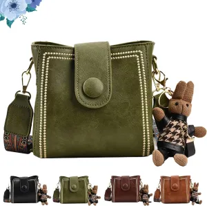 Vintage Fashion Bag with Adjustable Wider Shoulder Strap,Vintage Retro Small Water Bucket Bag,Crossbody Bags Women