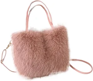 Winter Fluffy Bag Faux Fur Tote Bag Women's Bucket Plush Design Ladies Handbags Soft Winter Crossbody Shoulder Bags