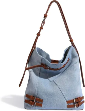 Women Denim Tote Bag Jean Shoulder Bag Designer Large Tote Bags For Women Denim Hobo Bags