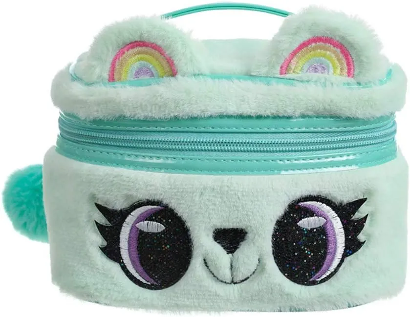 Women Girls Kids Fluffy Faux Fur Unicorn Makeup Bag Small Cosmetic Organizer Plush Travel Storage Bags Toiletry Kit Case