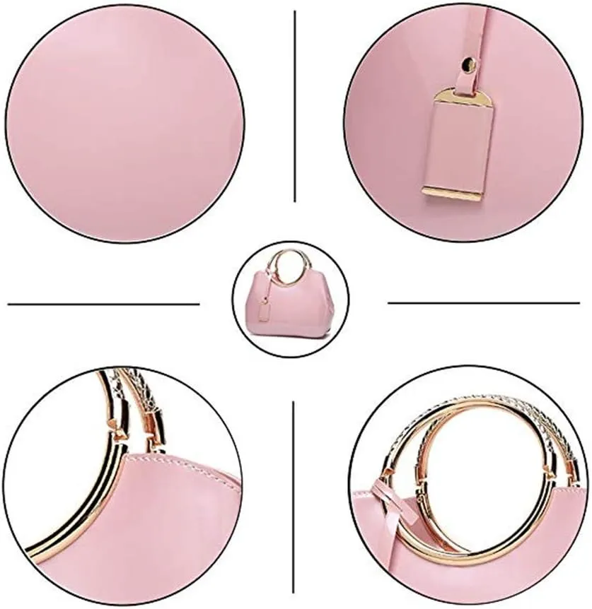 Women Handbags, Ladies Top Handle Bags, Patent Leather Stylish Tote Shoulder Bags Purse for Work, Wedding, Shopping, Dating