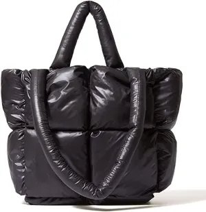 Women Padded Shoulder Bag Luxury Check Tote Bag Soft Pillow Handbag Quilted Puffy High Capacity Underarm