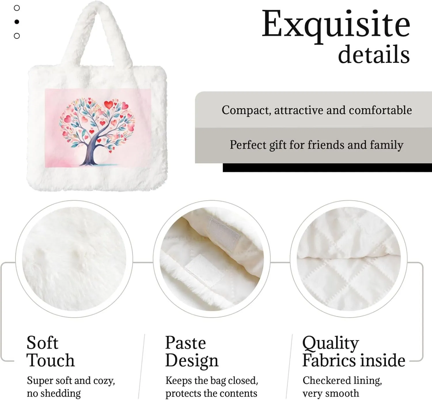 Women Shoulder Clutch Purse Bag Fluffy Fuzzy Faux Fur Cute Tote Handbag