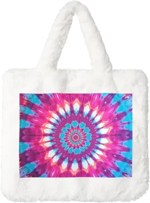 Women Tote Bag Fluffy Faux Fur Handbags Large Capacity Shopping Shoulder Bag Furry Clutch Handbag