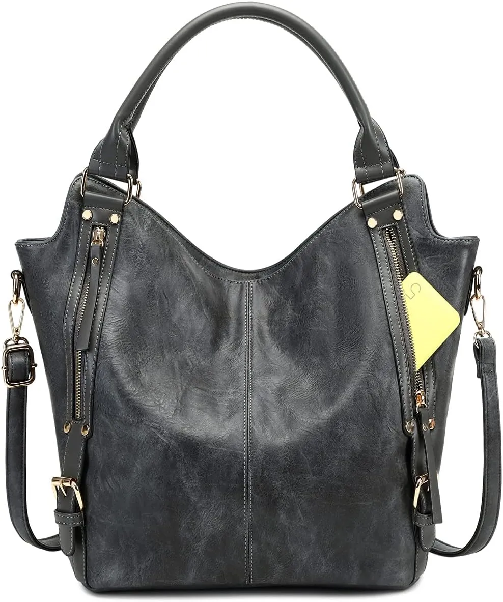Women Tote Bag Handbags PU Leather Fashion Hobo Shoulder Bags with Adjustable Shoulder Strap