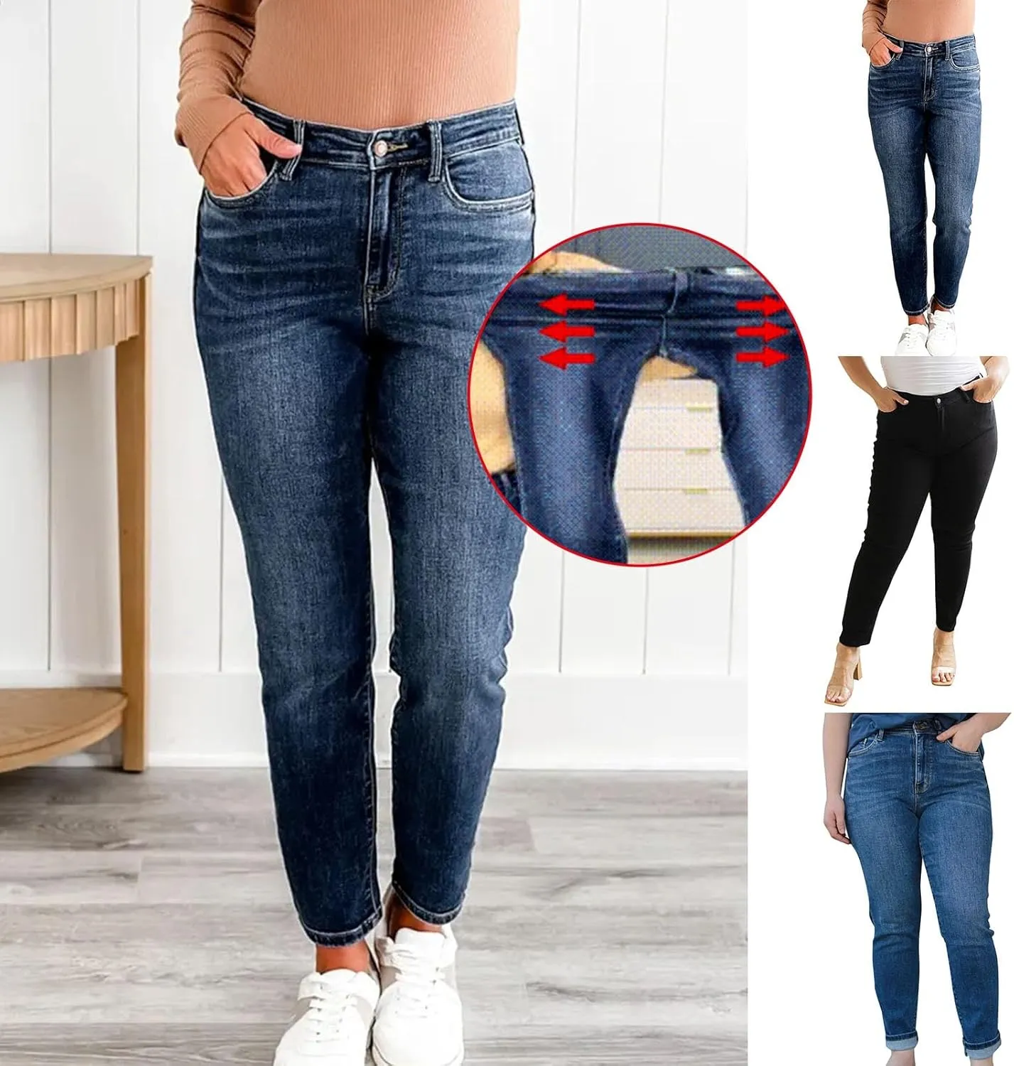Womens Rise Stretch Boot Cut Jeans Fitting High Waisted Jeans Jeans Womans Woman's Jeans Jean