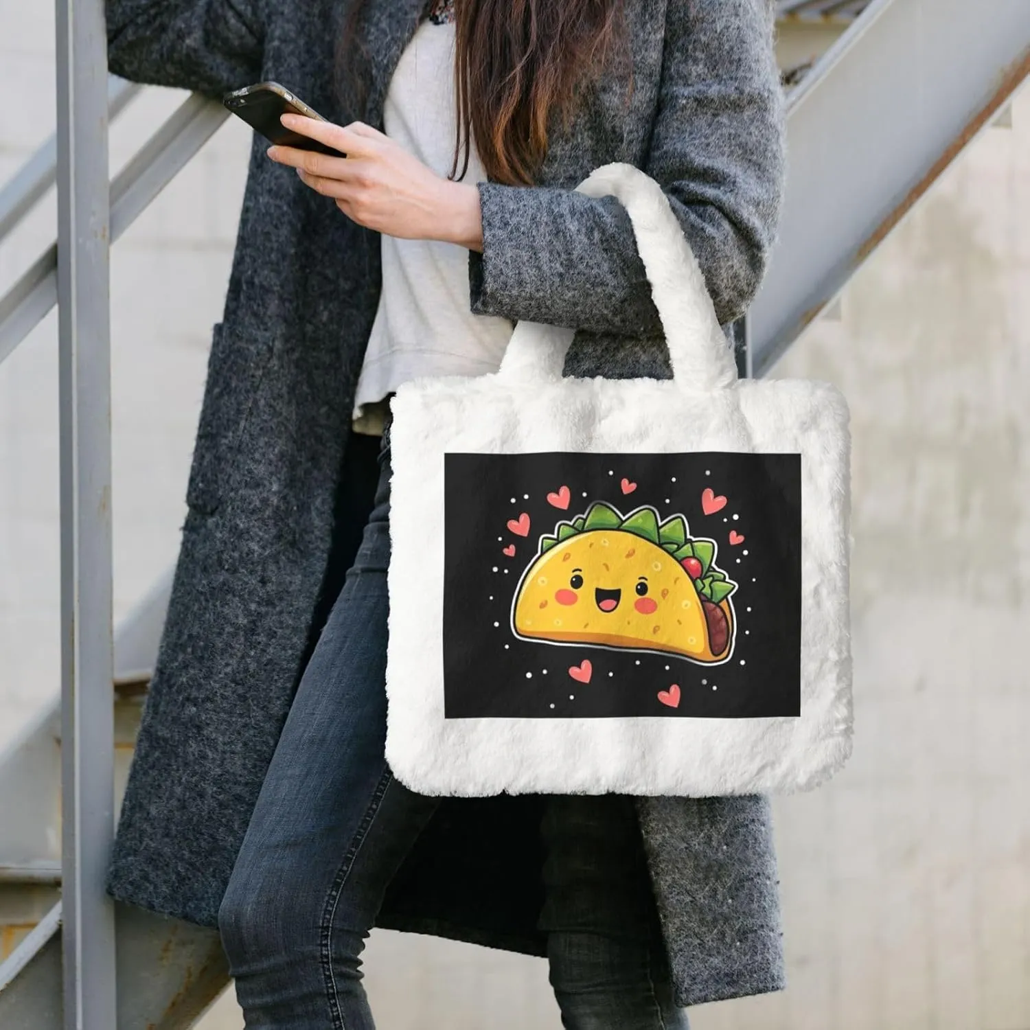 Women's Shoulder Handbags Fluffy Tote Bag Fashion Shoulder Bag for Women