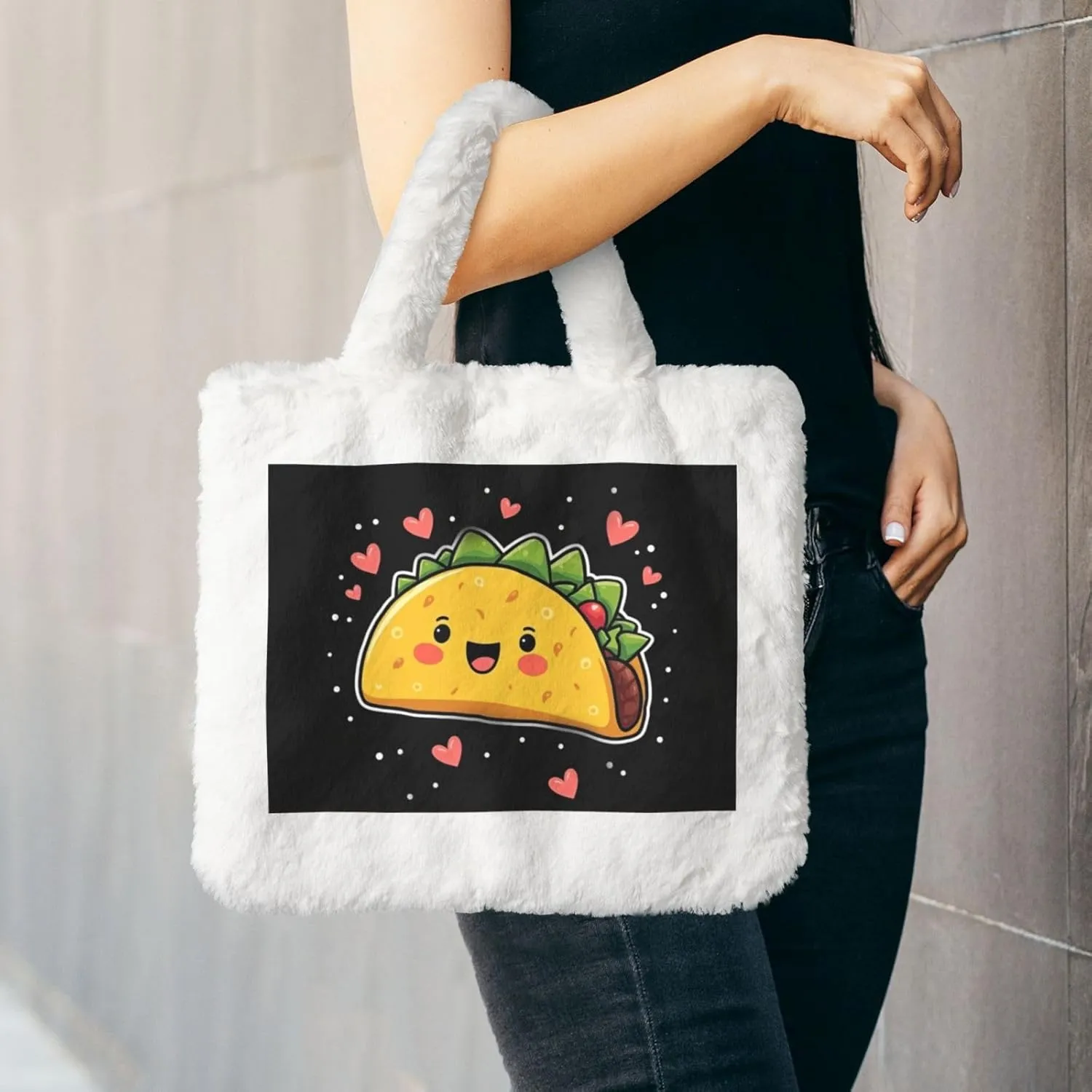 Women's Shoulder Handbags Fluffy Tote Bag Fashion Shoulder Bag for Women