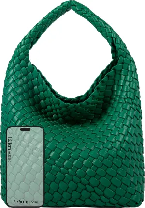 Woven Purses Bag for Women, Vegan Leather Handwoven Bags with Mini Handmade Purse, SMALL Travel Beach Top Handle Handbags