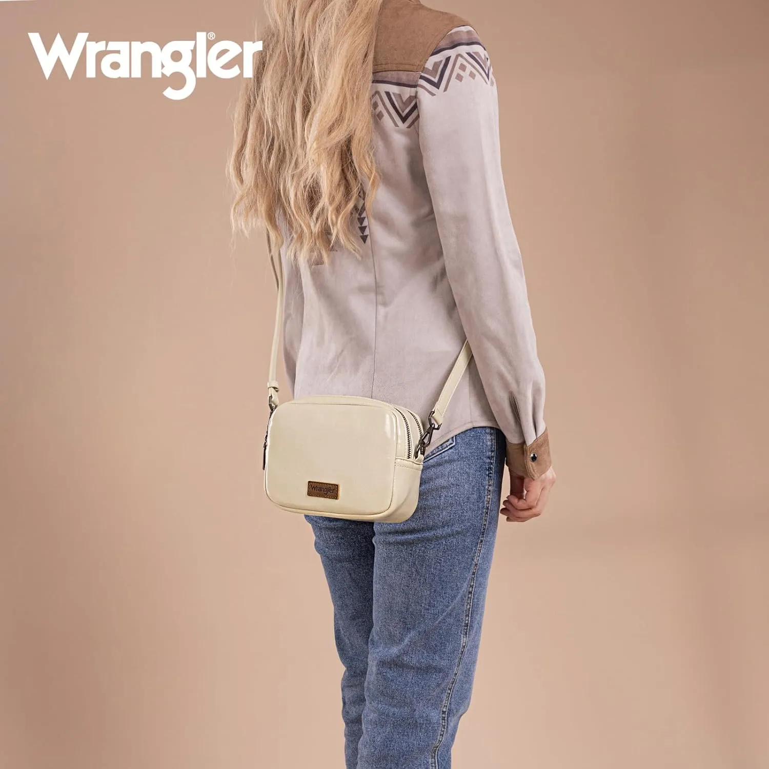 Wrangler Crossbody Bags for Women Shoulder Handbag with Dual Zipper Design