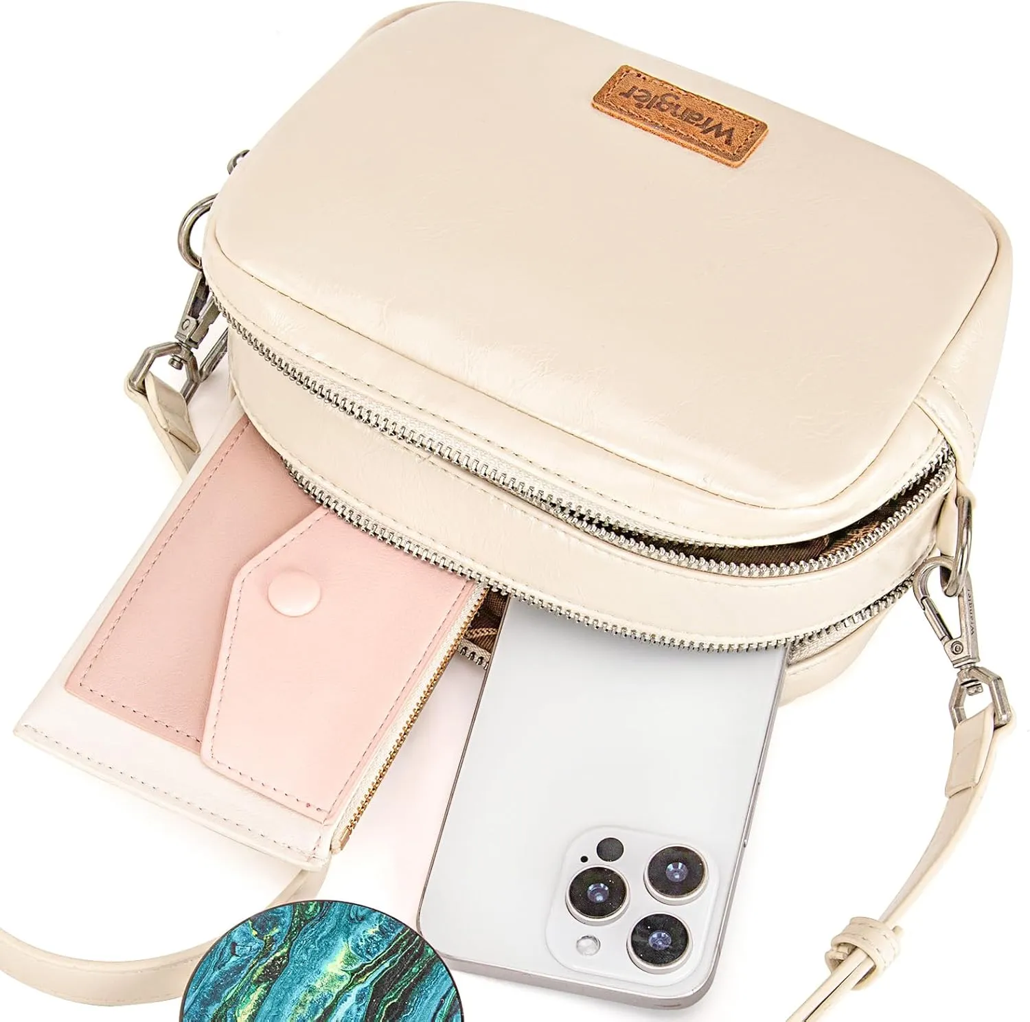 Wrangler Crossbody Bags for Women Shoulder Handbag with Dual Zipper Design