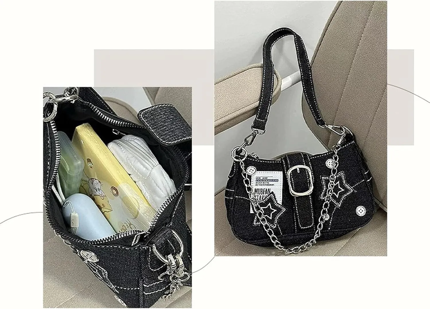 Y2k Accessories Y2k Wallet Crossbody Bag Gothic Retro Crossbody Bag Women's Shoulder Bag