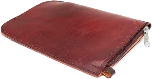 Yerba Mate Dispenser Bags, Handmade Artisanal Leather made, Compact Portable With Zipper, Travel Friendly Design, Versatile Container, From Argentina - 8.6 inche (Brown)