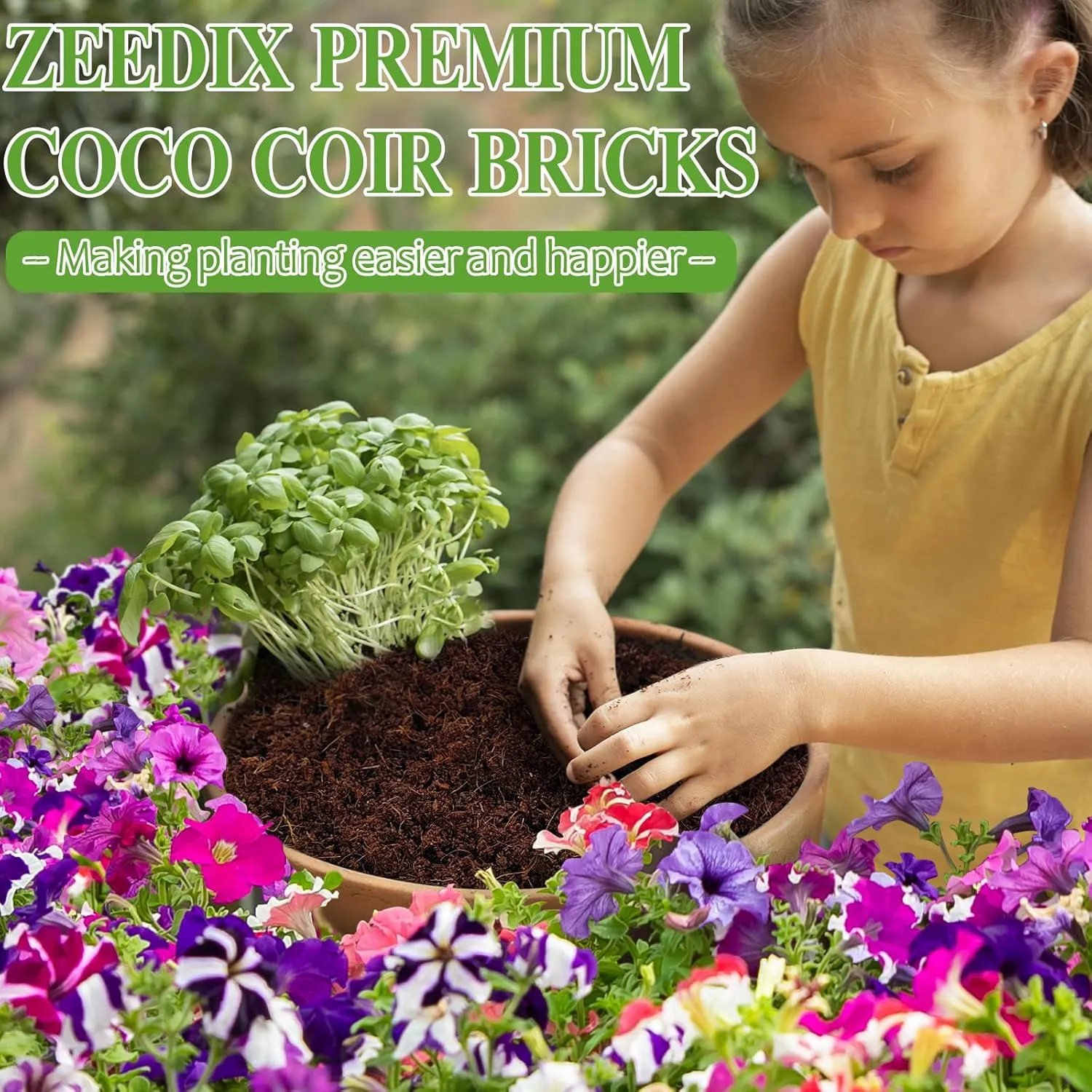 ZeeDix 8 Pcs Coco Coir Brick for Plants, Compressed Coconut Coir 100% Organic Coconut Coir Bricks with Low EC and pH Balance, Premium Coconut Husk Soil Bricks for Gardening Vegetables Plants
