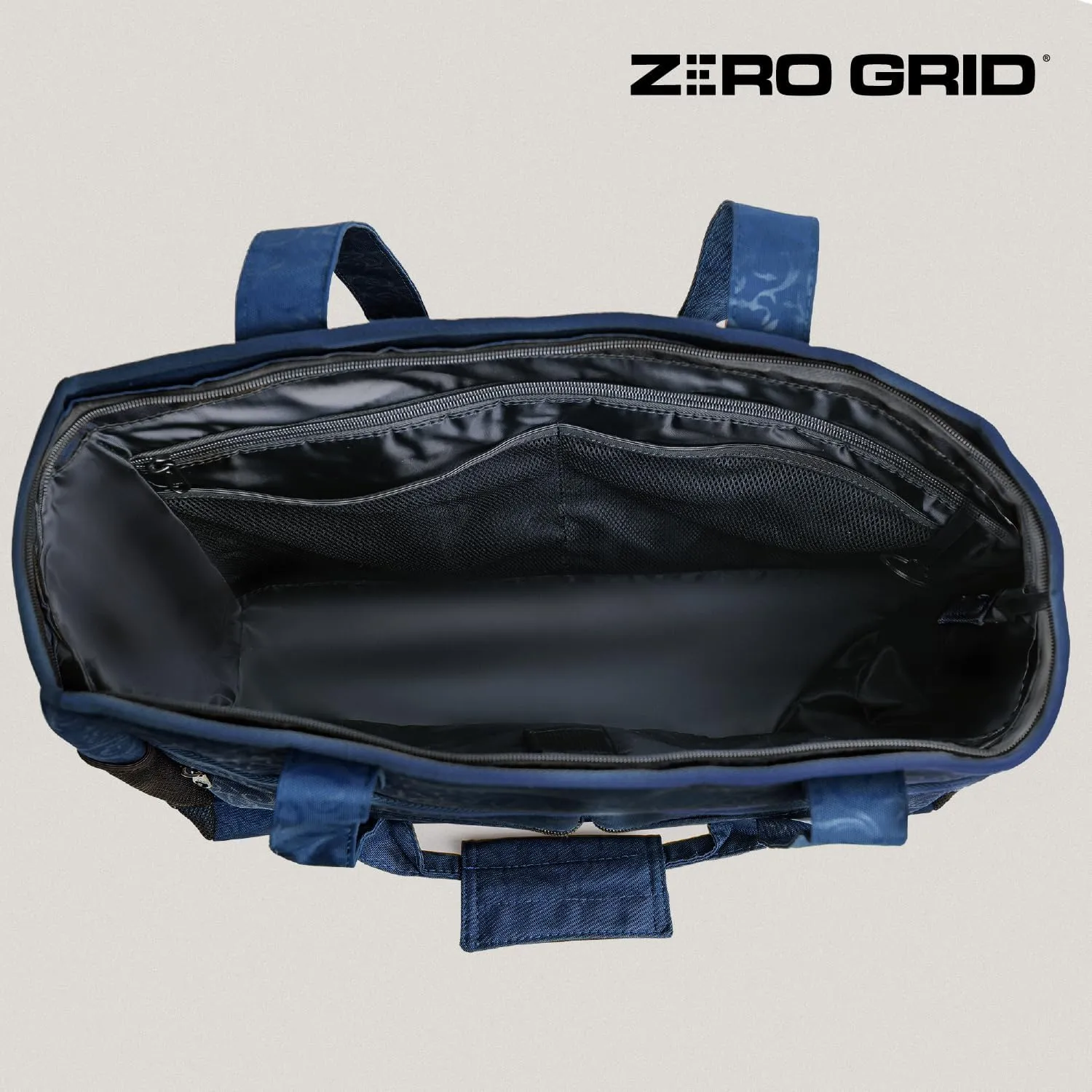 Zero Grid Women's Laptop XL Tote Bag - Travel, Gym, Yoga, Beach Shoulder Bag with RFID-Blocking and Water Resistant Fabric